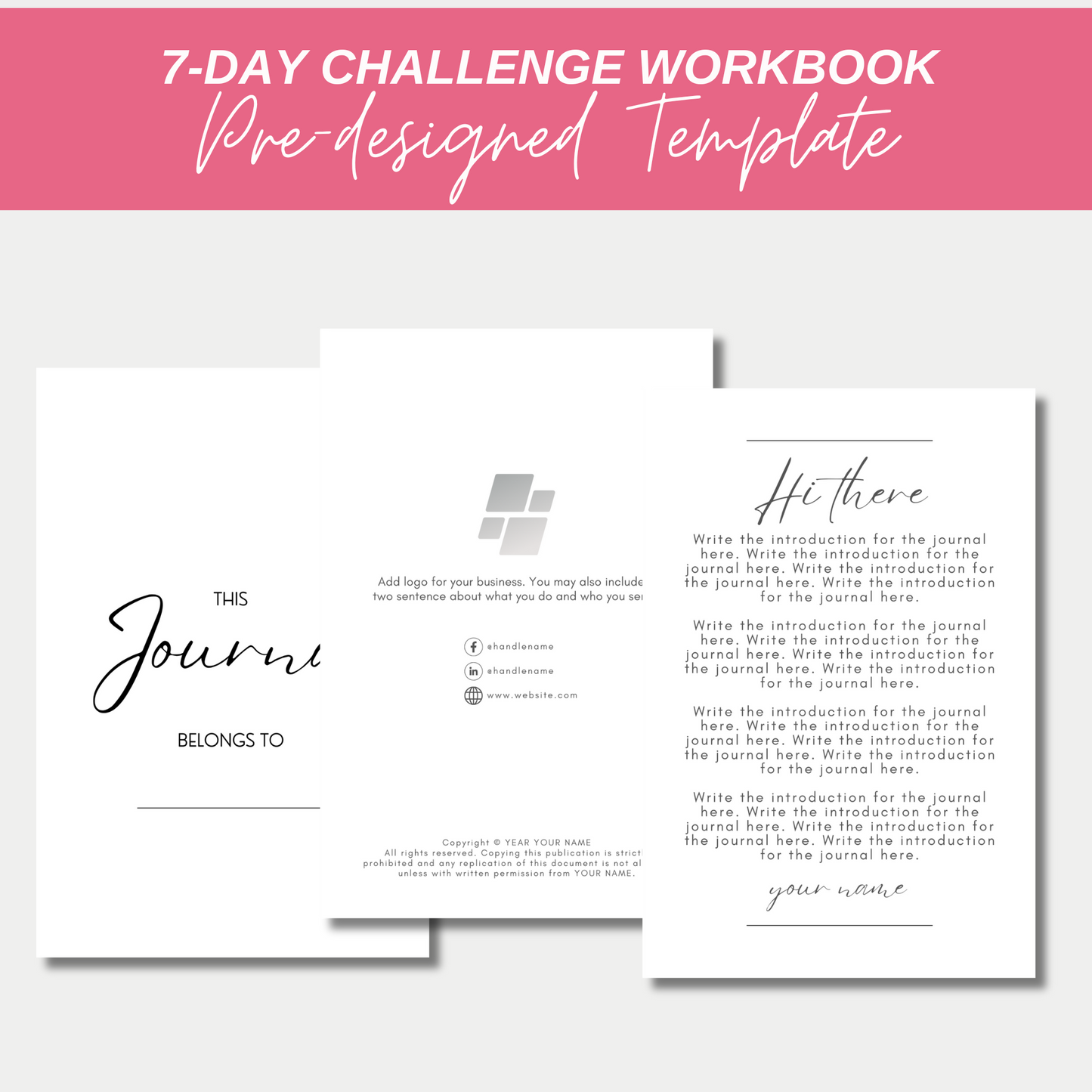 TEMPLATE: 30 Day Affirmation Journal